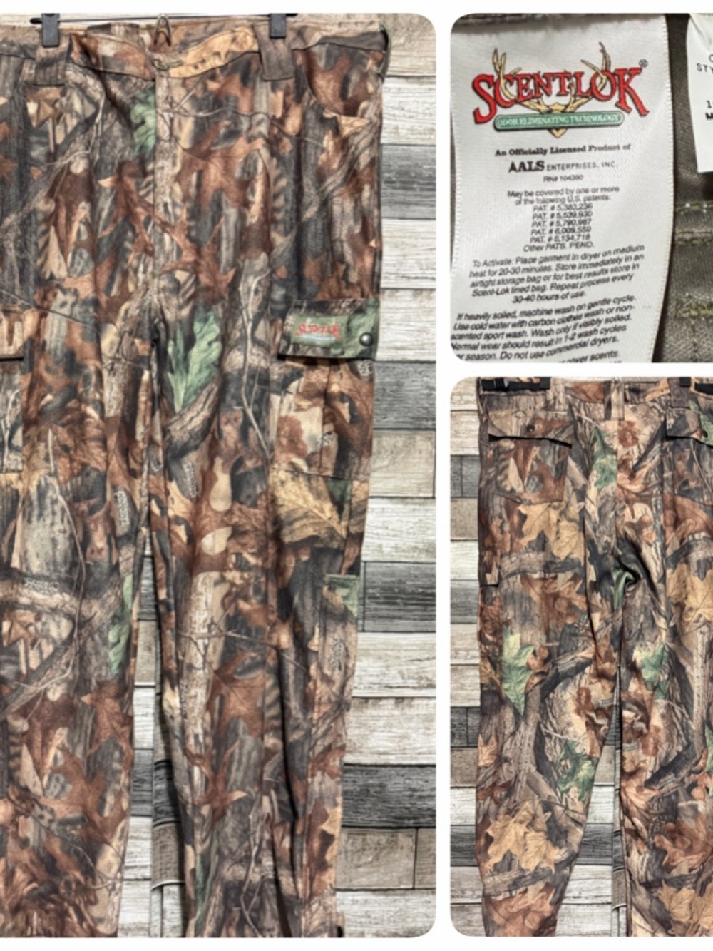 ScentLok Camo Cargo Hunting Pants Men’s 2XL (Inseam 32) Brown